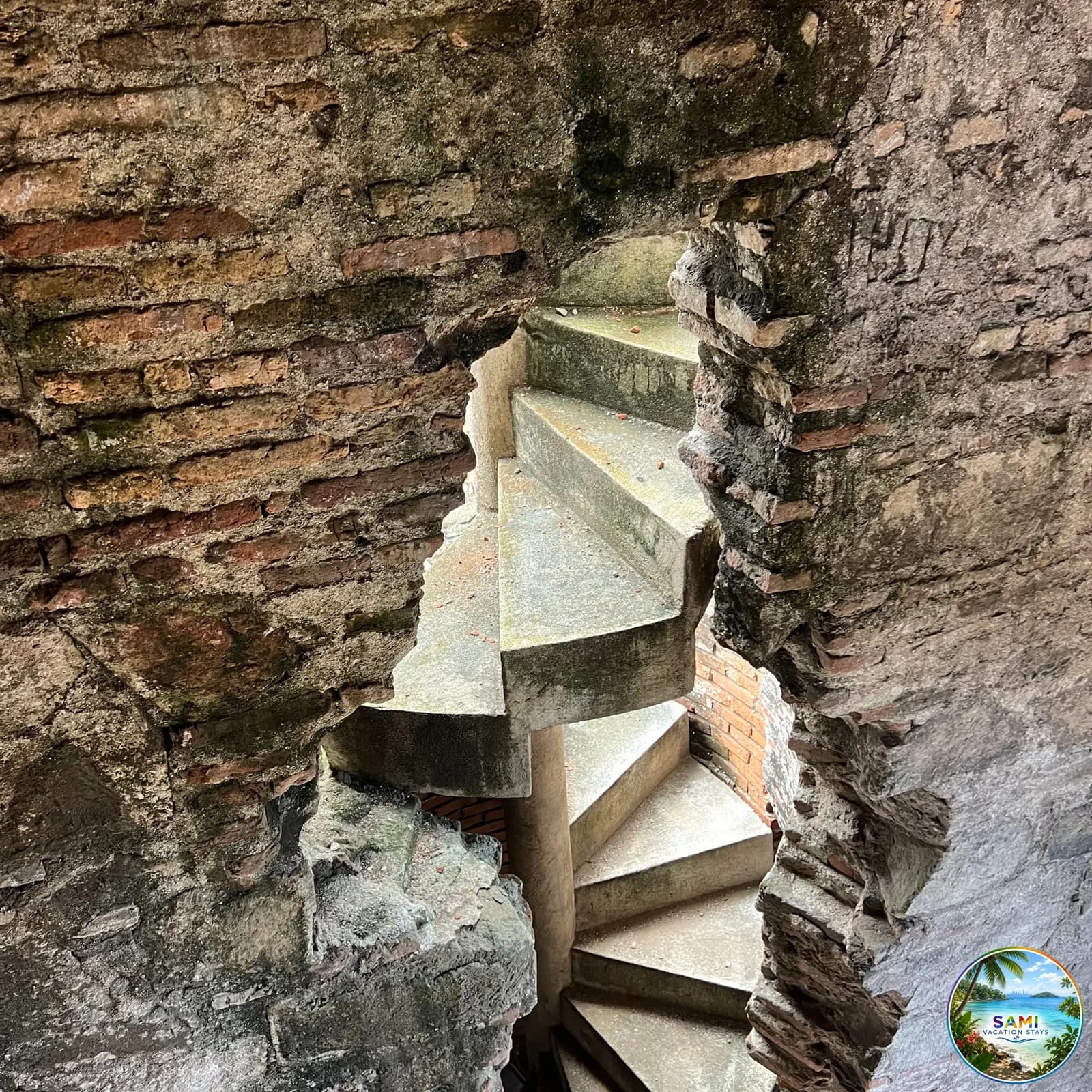 Historic stone spiral staircase