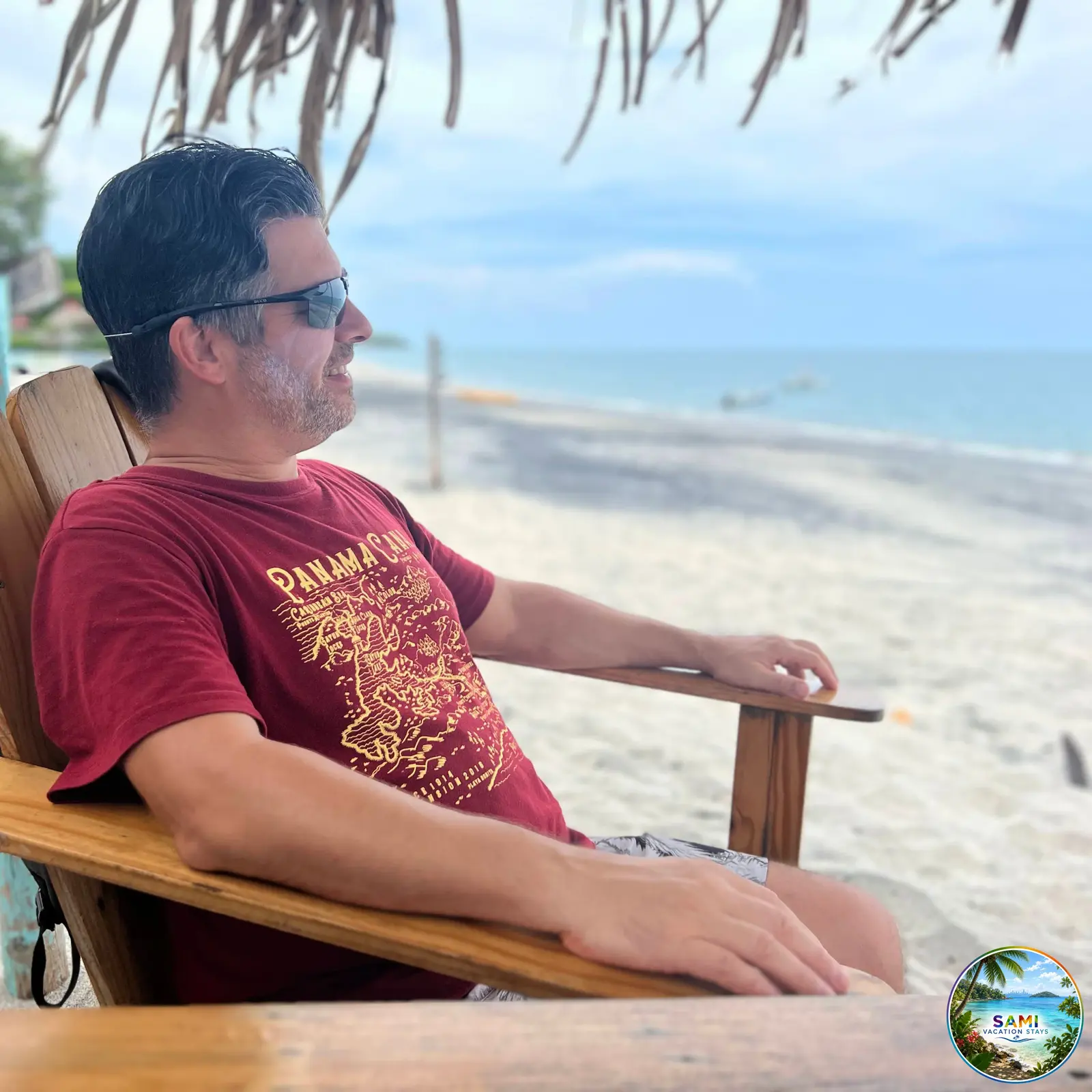 Man relaxing in a beach chair