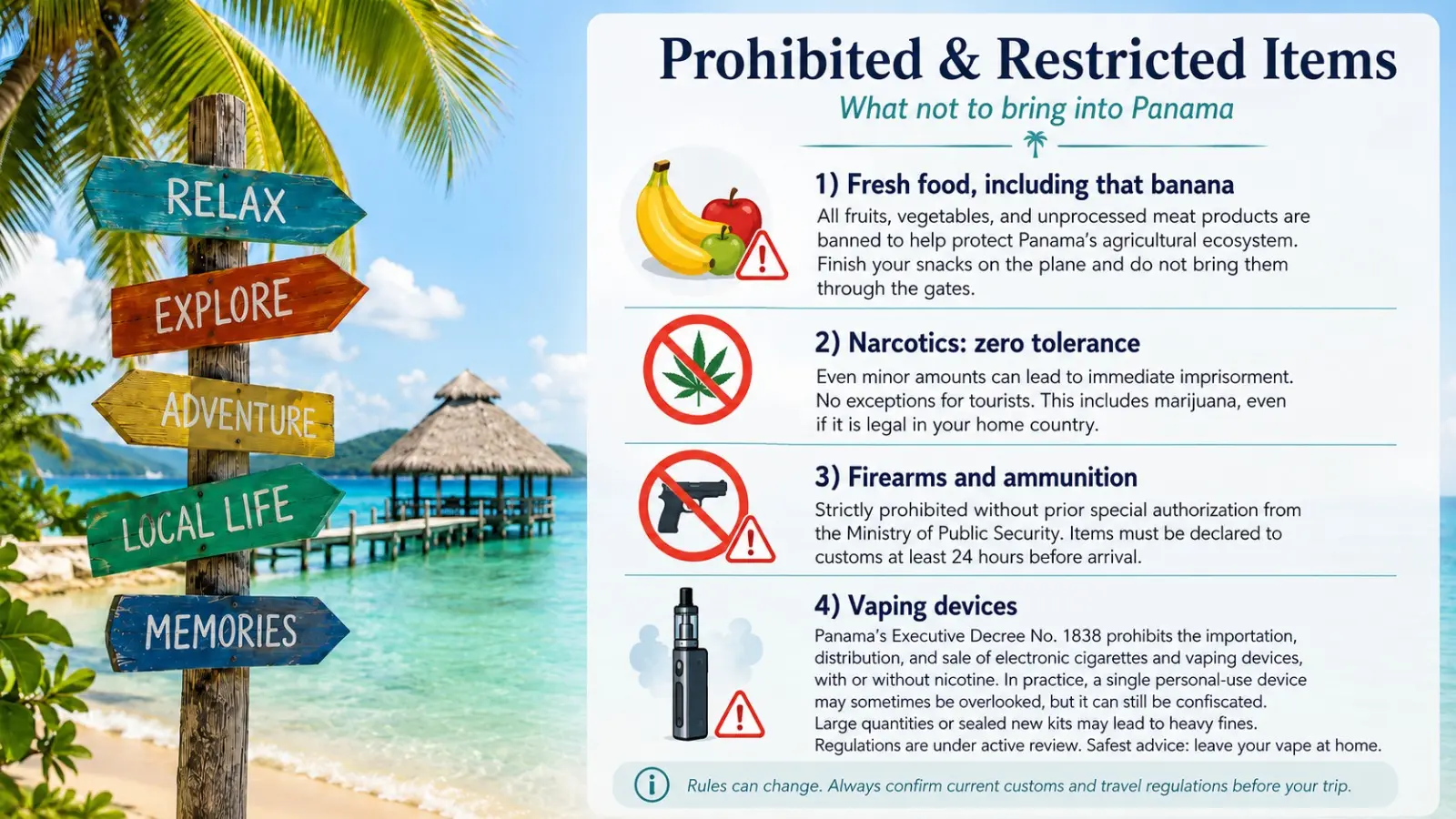 Prohibited and restricted items when flying to Panama