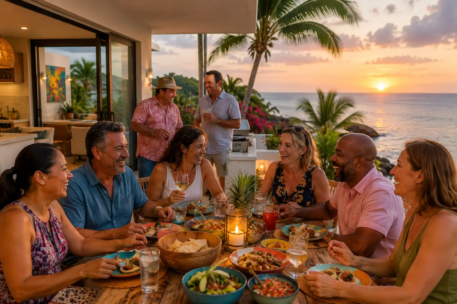 A group of friends and family enjoying a vacation together in Panama